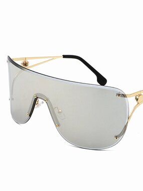 Overshized Mirror Shield Futuristic Wraparound Sunglasses NWT